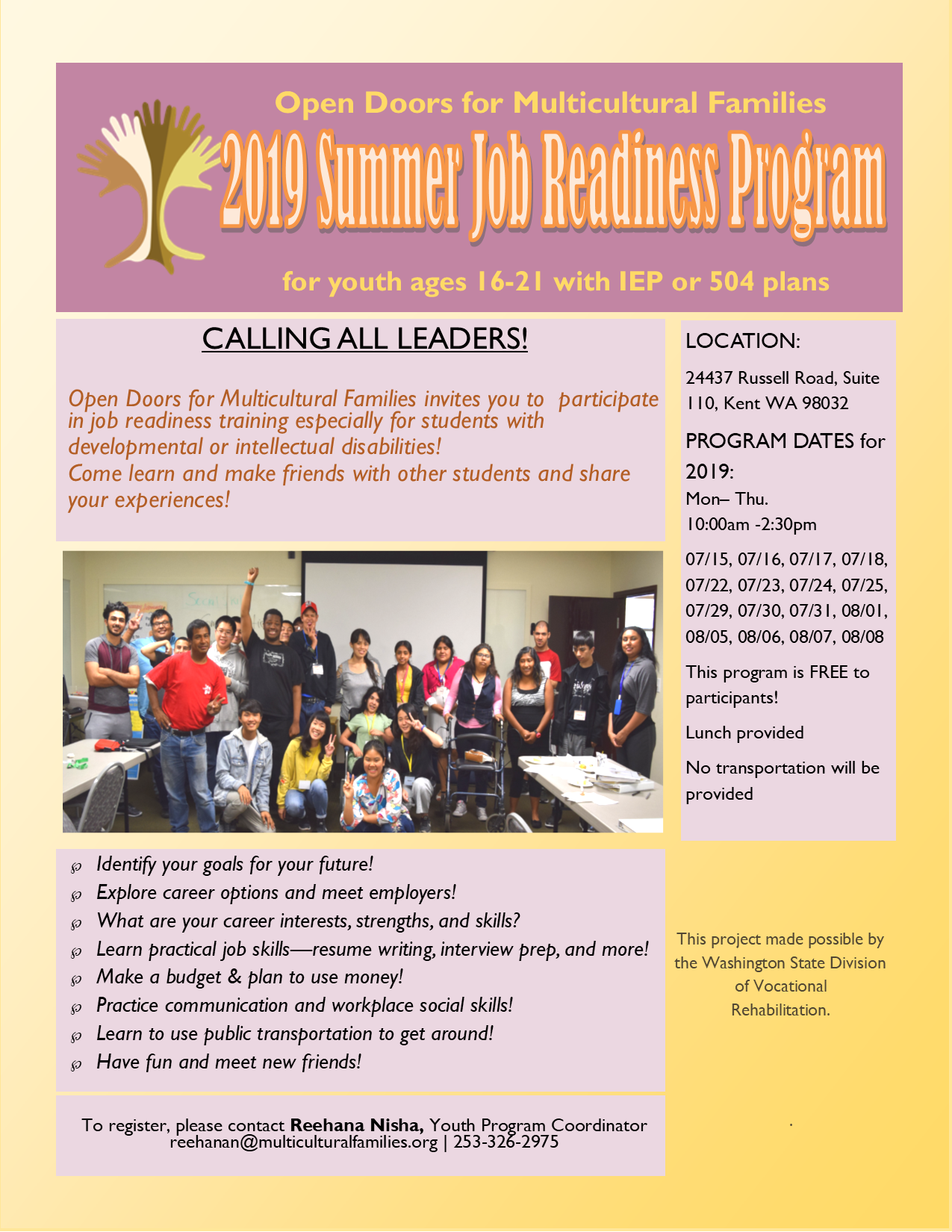 Free 2019 Job Readiness Program, in Kent – for youth ages 16-21 with ...