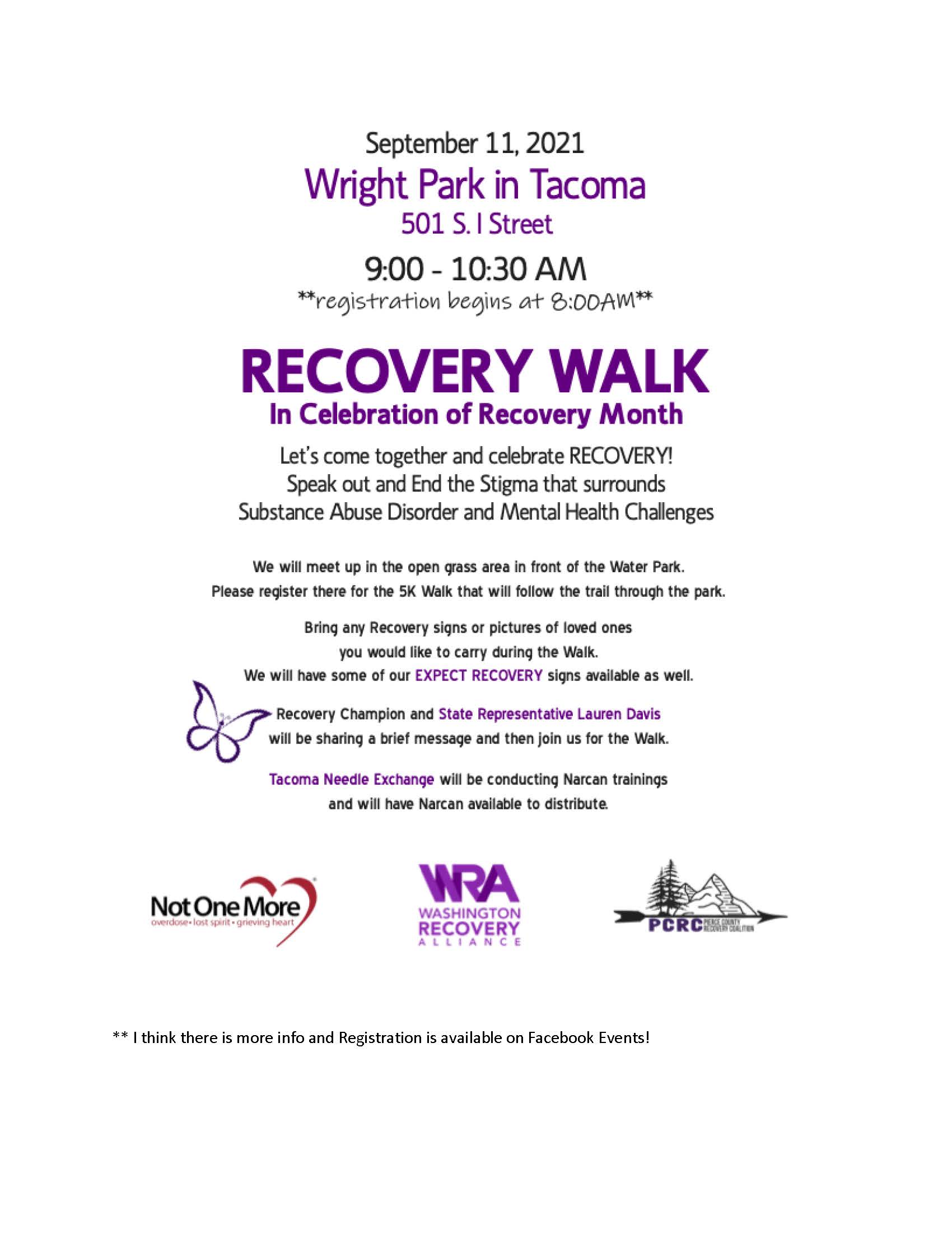 Recovery Walk in Celebration of Recovery Month Washington State